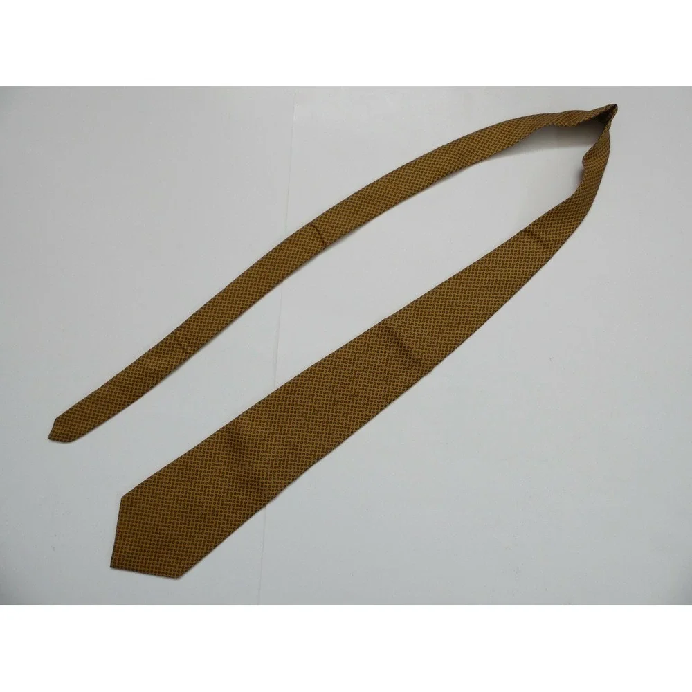 Vintage Brooks Brothers Tie Necktie Yellow Geometric Oval Dots 100% Silk USA‎